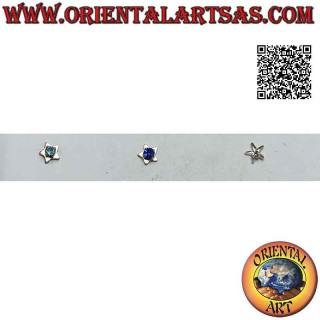 Mini boucle d'oreille / clou de nez en argent, étoile avec zircon rond serti
