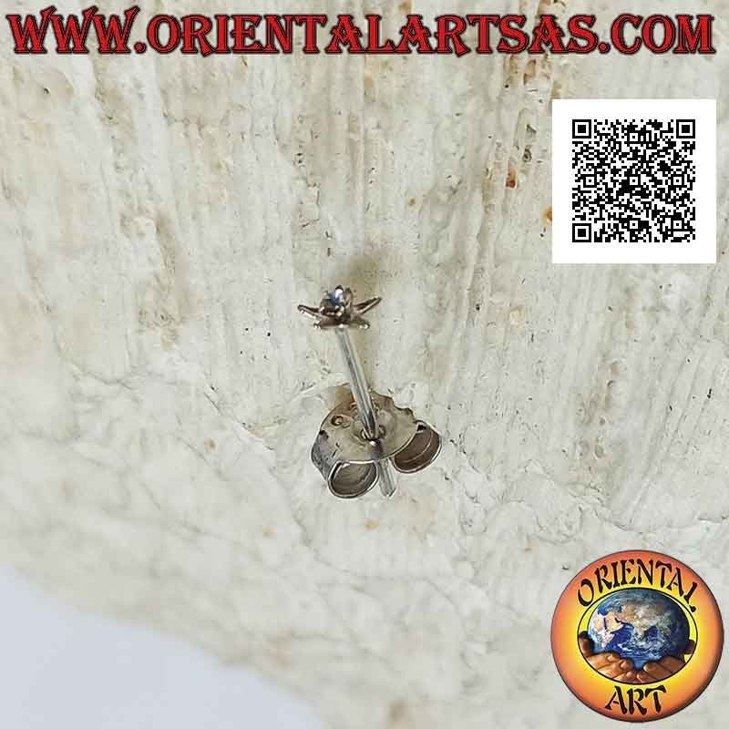 Mini pendiente / tachuela de nariz en plata, estrella con conjunto de circonitas redondas