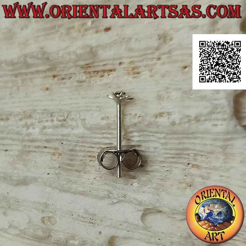 Mini earring / nose stud in silver, star with round zircon set