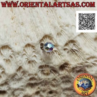 Mini boucle d'oreille en argent, la boule de cristal Swarovski facettée (4 mm)