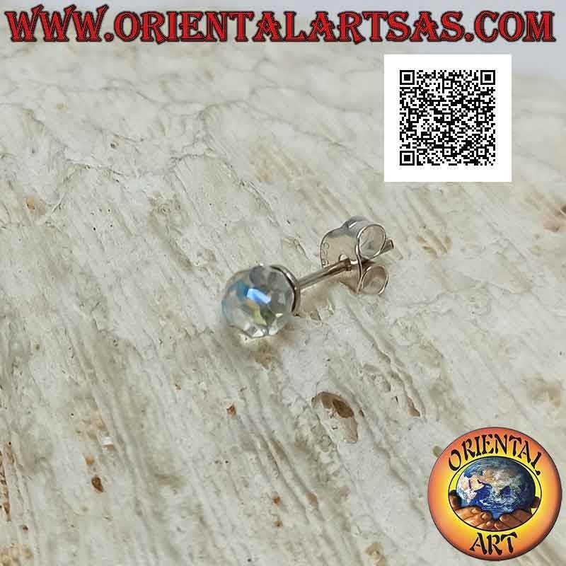 Mini-Ohrring in Silber, die facettierte Swarovski-Kristallkugel (4 mm)
