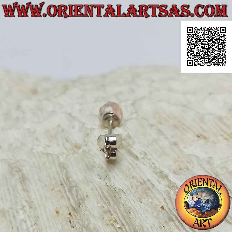 Mini-Ohrring in Silber, die facettierte Swarovski-Kristallkugel (4 mm)