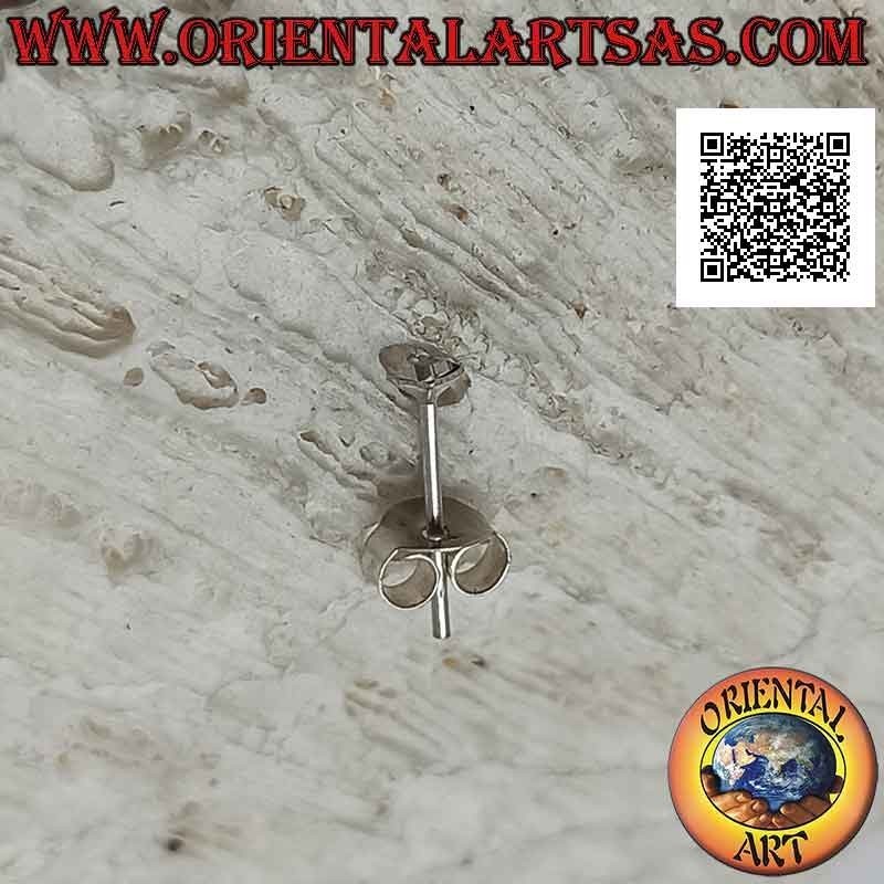 Mini pendiente / tachuela en plata, cuadrado con circonita de color facetada (2 mm)
