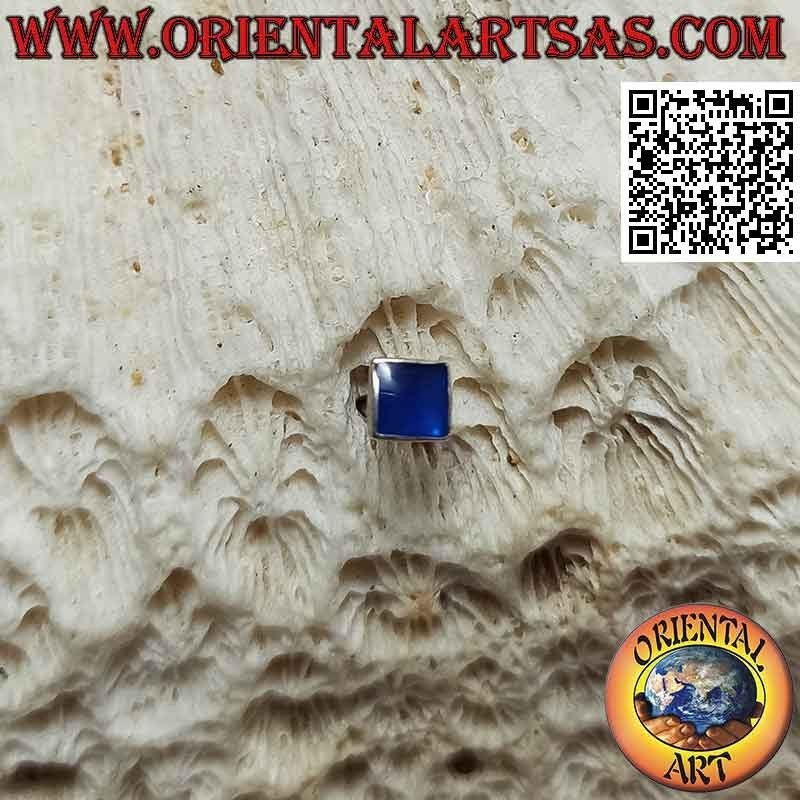 Mini boucle d'oreille / clou de nez en argent, carré agate (4 mm)