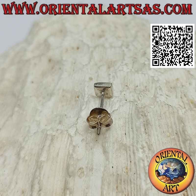 Mini earring / nose stud in silver, agate square (4 mm)