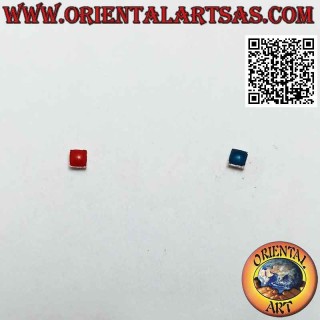 Mini-Ohrring / Nasenstecker in Silber, Achat-Quadrat (2 mm)
