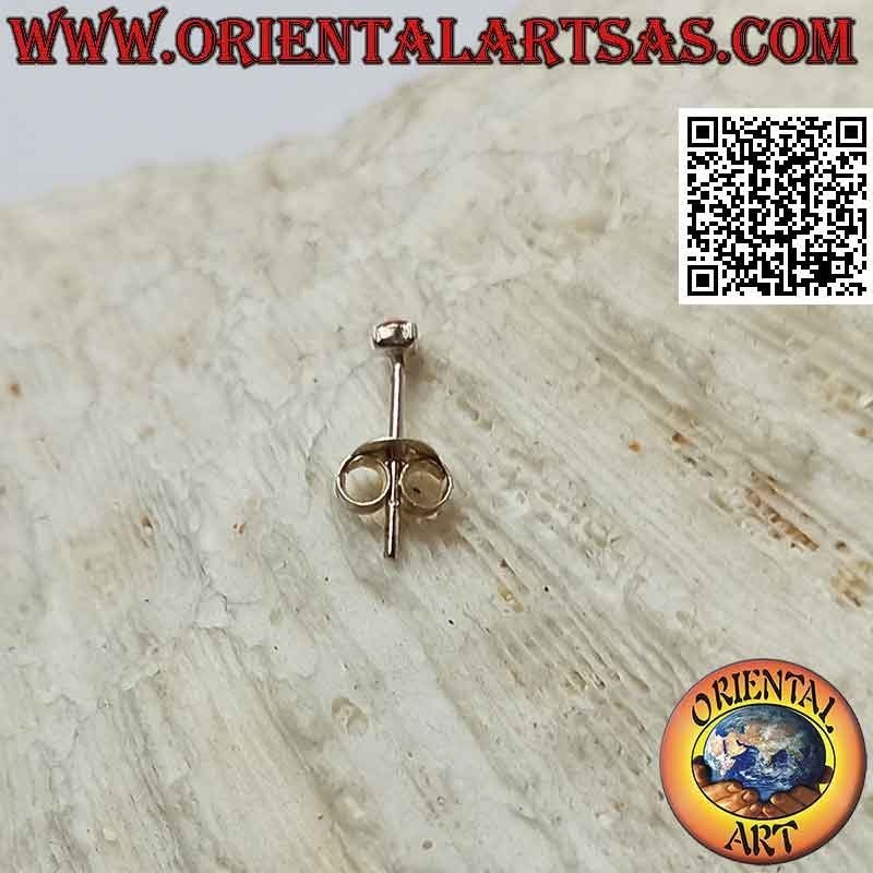 Mini pendiente / espárrago en plata, ágata cuadrada (2 mm)
