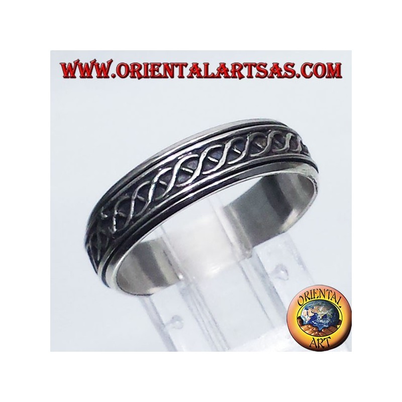 anillo, anillo de bodas de plata antiestrés Rotatorio nodo de ADN