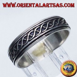 Silber Ehering Ring Anti-Stress-Revolving DNA-Knoten