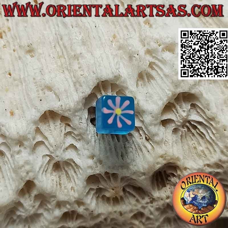 Mini pendiente en plata, el cubo de colores con diseño