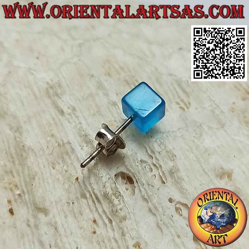 Mini pendiente en plata, el cubo de colores con diseño