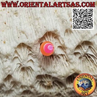 Mini boucle d'oreille en argent, le cône rayé multicolore