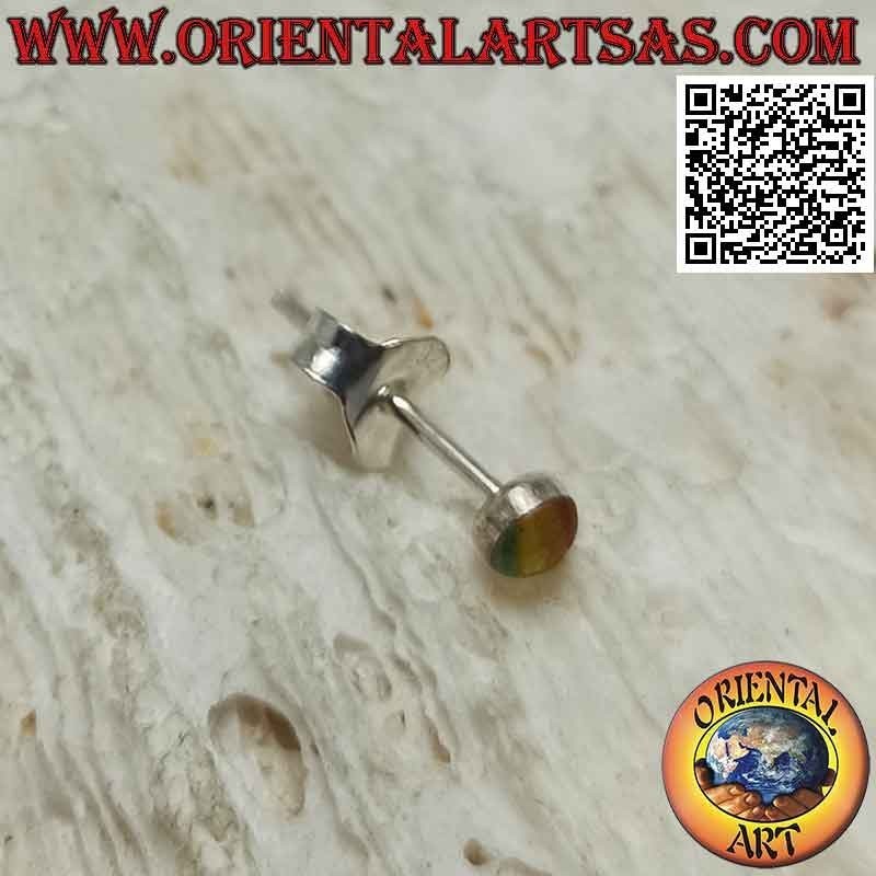 Mini pendiente en plata, el círculo con rayas multicolores