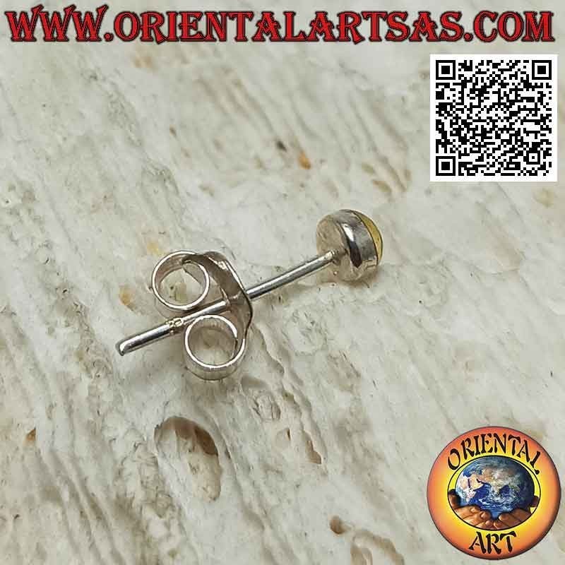 Mini orecchino in argento, il cerchio con strisce multicolore