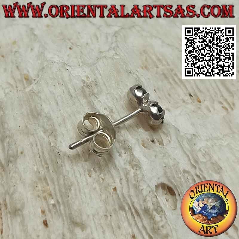 Silberner Mini-Ohrring, Paar 3 mm farbige Zirkone Set