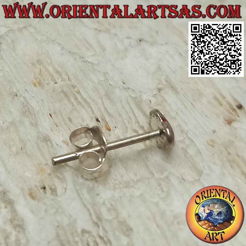Mini-Ohrring in Silber, das Korallenherz mit glatter Drahtkante