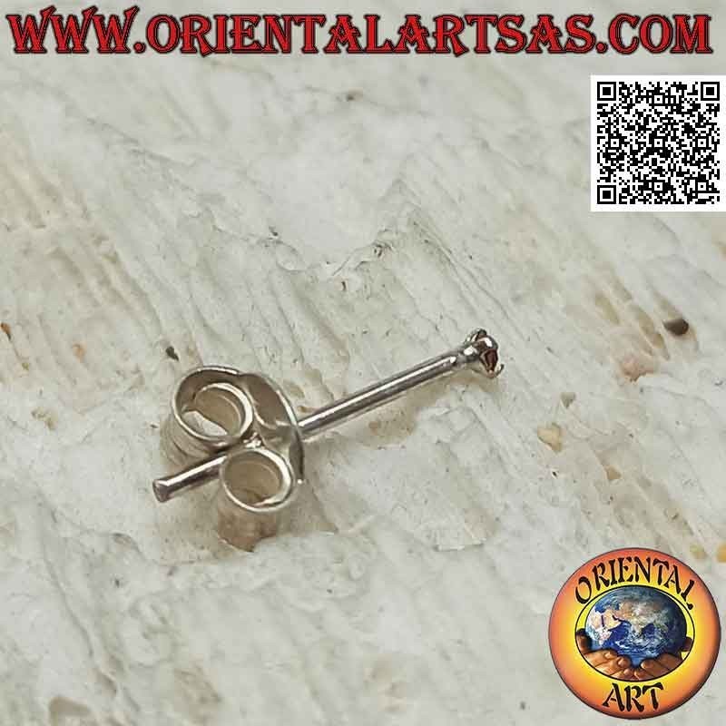 Mini-Ohrring / Nasenstecker in Silber, rund gefasster farbiger Zirkon (1,5 mm)
