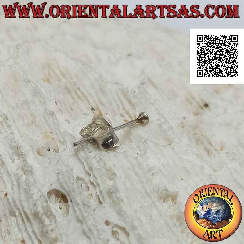 Mini boucle d'oreille / clou de nez en argent, zircon de couleur rond (1,5 mm)