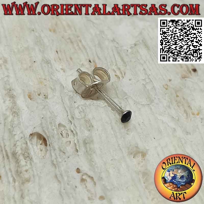 Mini earring / nose stud in silver, round colored zircon (2 mm)