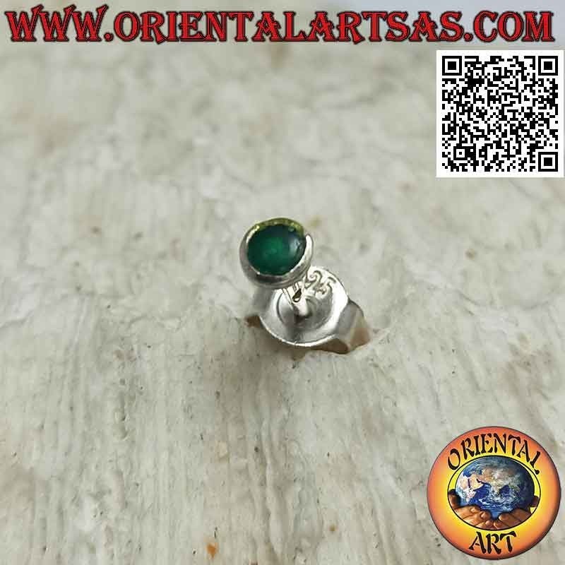 Mini boucle d'oreille / clou de nez en argent, rond avec bord ras de pierre (3 mm)