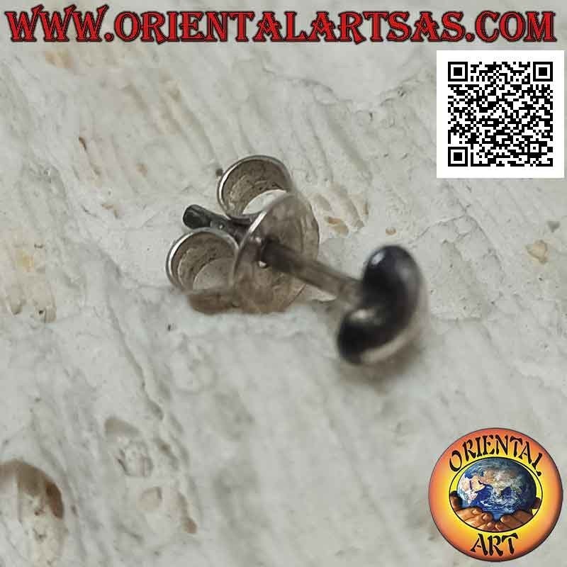 Mini silver earring, the heart of lovers