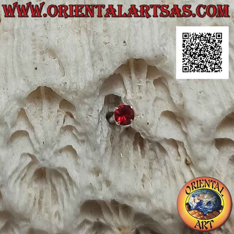 Mini pendiente / punto de nariz de plata, conjunto de circonitas redondas de color (2 mm) b