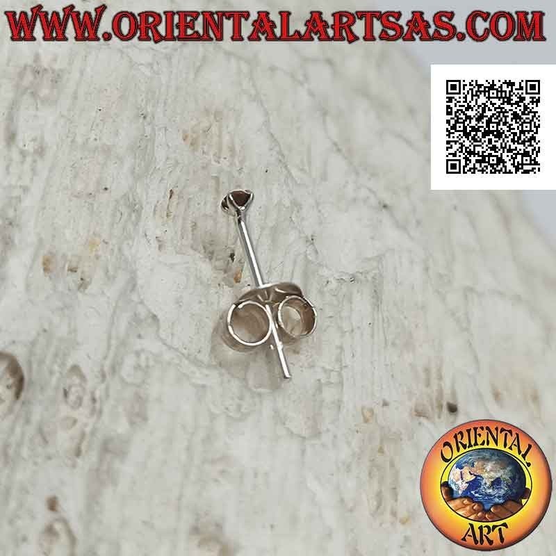 Mini earring / nose stud in silver, set round colored zircon (2 mm) b