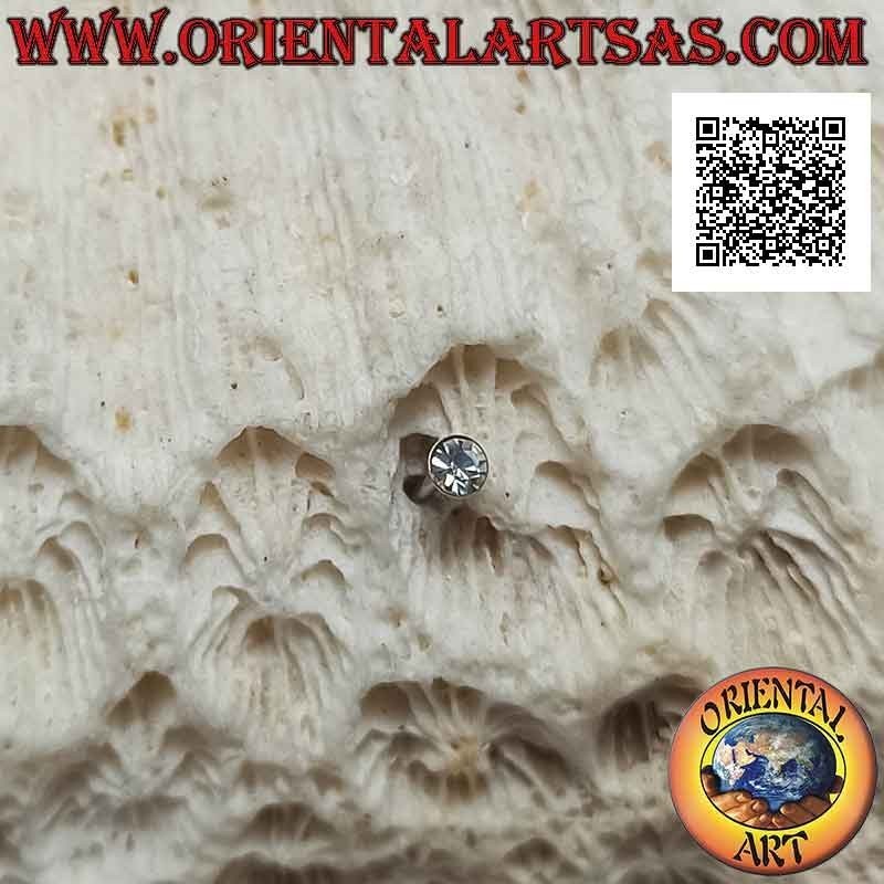 Mini boucle d'oreille / clou de nez en argent, zircon de couleur rond (2,5 mm)
