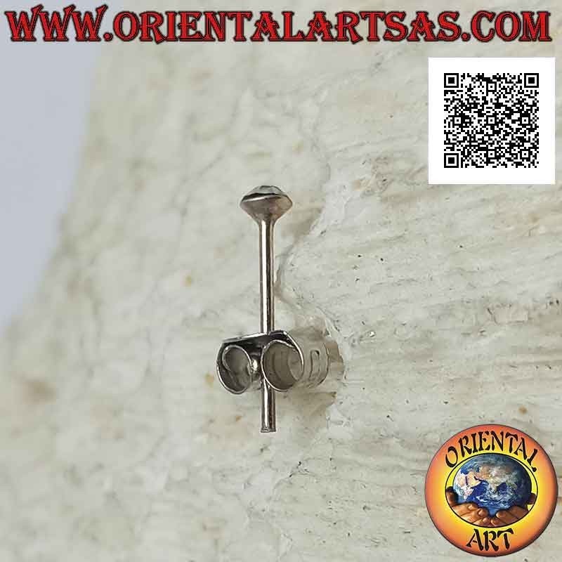 Mini boucle d'oreille / clou de nez en argent, zircon de couleur rond (2,5 mm)