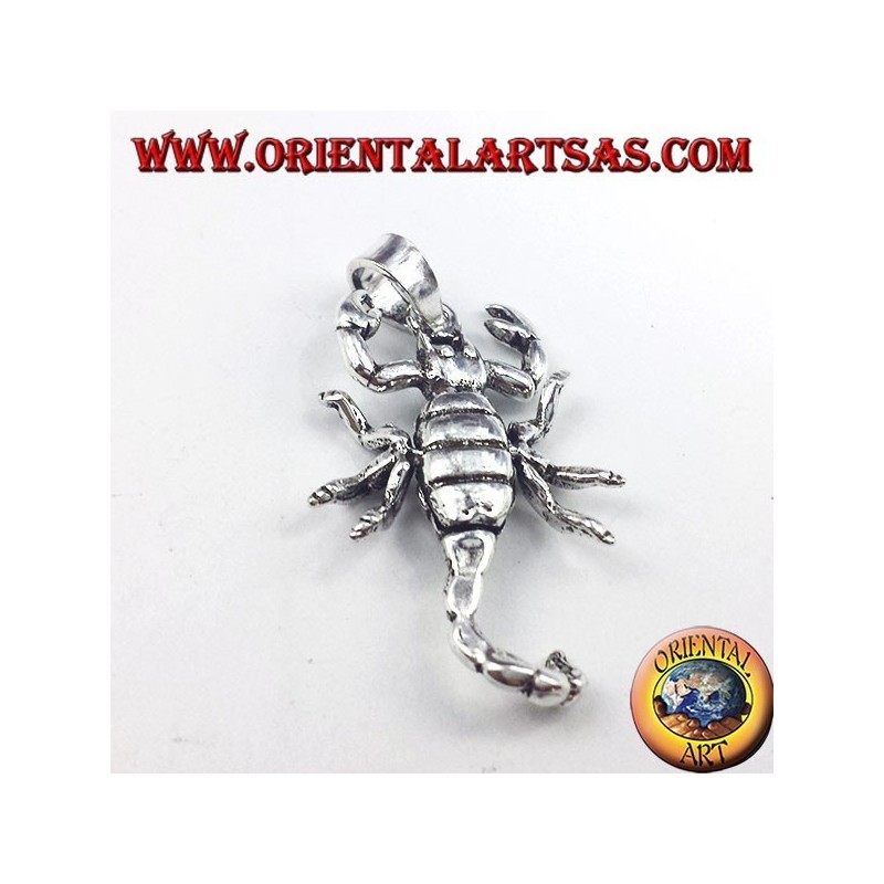 silver pendant, three-dimensional Mobile scorpion