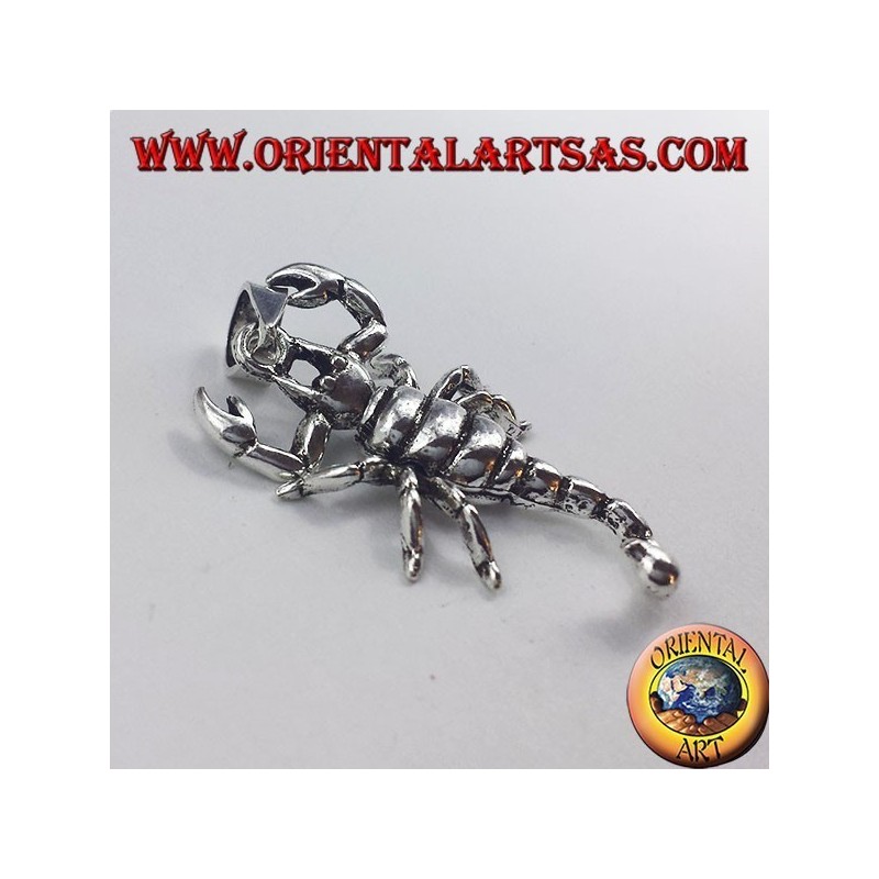silver pendant, three-dimensional Mobile scorpion