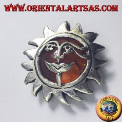 pendentif en argent, le soleil avec Amber