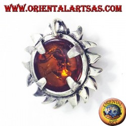 pendentif en argent, le soleil avec Amber