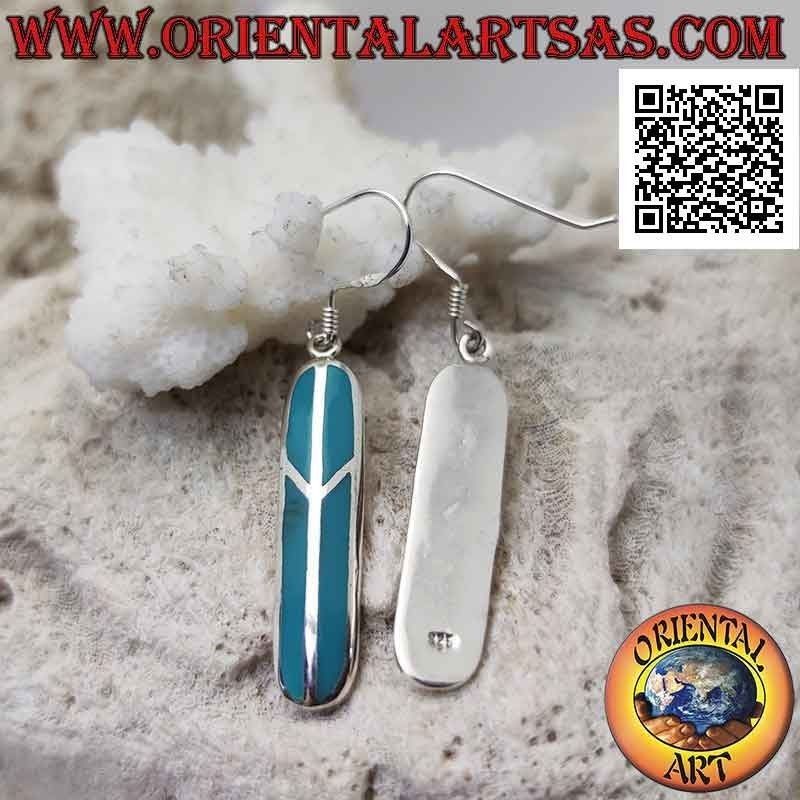 Pendientes de plata con turquesa símbolo de la paz