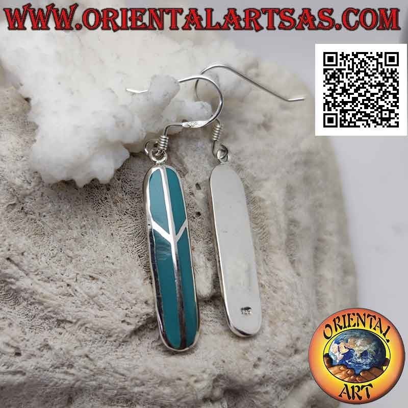 Pendientes de plata con turquesa símbolo de la paz