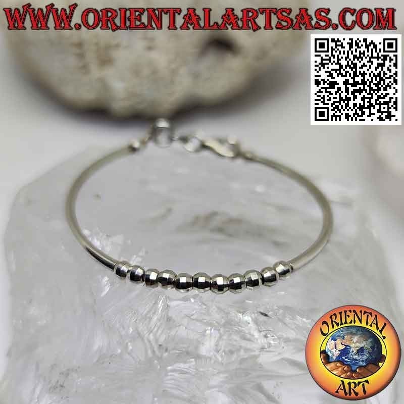 Cavigliera Neonato Argento 925 | Palline Diamantate | Oriental Art