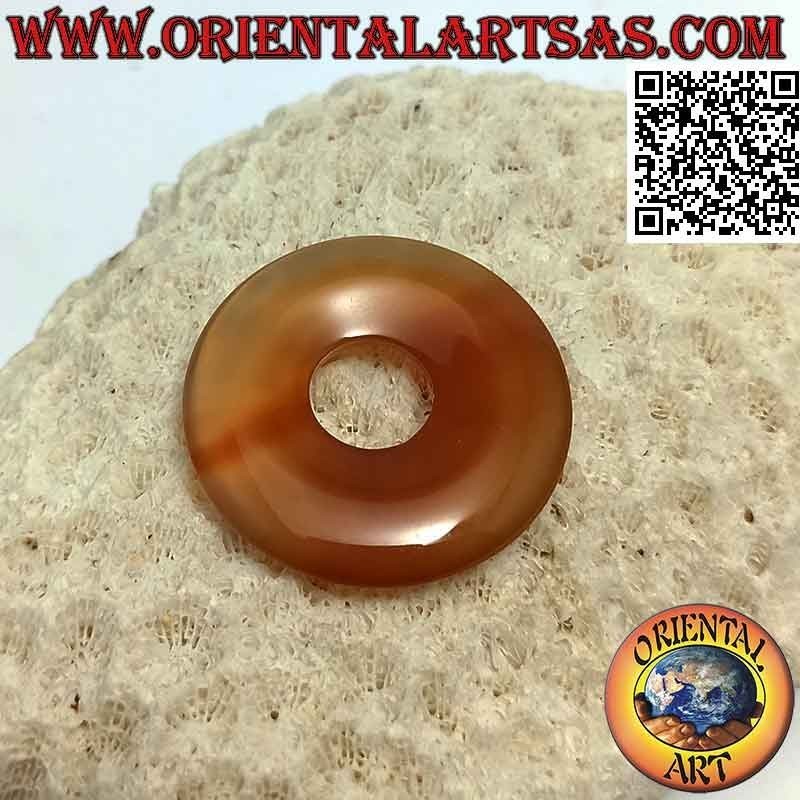 Ciondolo Ciambella Corniola 30mm con Cordoncino	Oriental Art