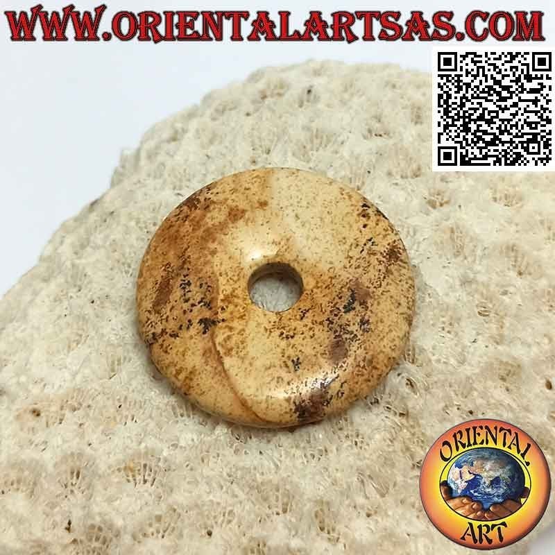 Disc / Donut-Anhänger in einem kleinen Dorf von 30 mm. Ø (Kabel im Lieferumfang enthalten)
