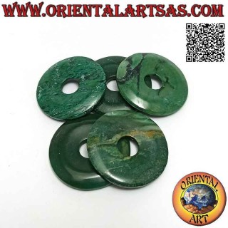 35mm African Green Jade Disc / Donut Pendant. Ø (cord included)