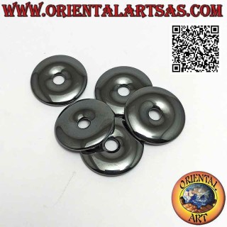 Ciondolo a disco/ciambella in ematite da 30 mm. Ø (cordoncino incluso)