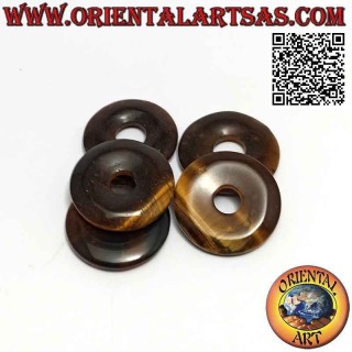 30mm Tiger Eye Disc / Donut Pendant. Ø (cord included)