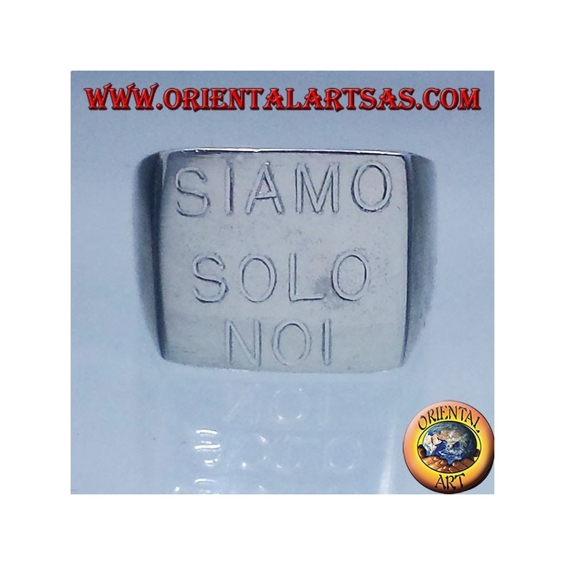 Anello chevalier quadrato SIAMO SOLO NOI V. Rossi