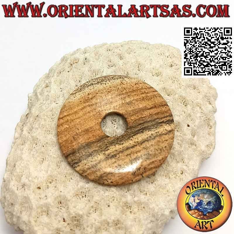Colgante disco / rosquilla en un pueblo de 40 mm. Ø (cable incluido)