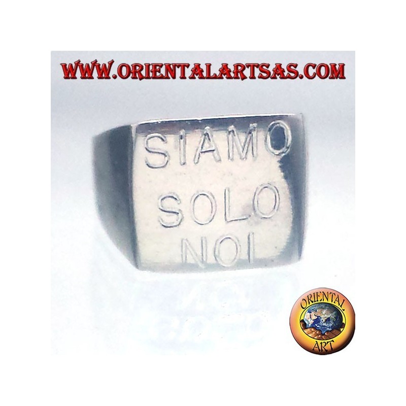 Anello chevalier quadrato SIAMO SOLO NOI V. Rossi