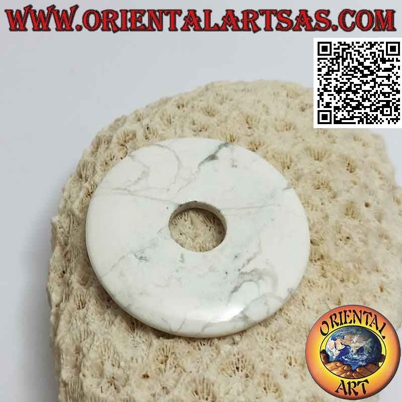 40mm Howlite Disc / Donut-Anhänger. Ø (Kabel im Lieferumfang enthalten)