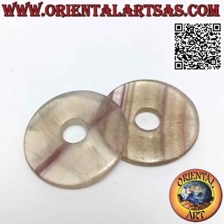 Colgante de disco / donut de fluorita de 40 mm. Ø (cable incluido)