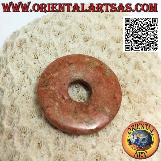 Ciondolo a disco/ciambella in unakite da 30 mm. Ø (cordoncino incluso) B