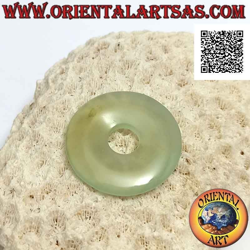 Disc / Donut-Anhänger aus Serpentine Jade (New Jade) 30 mm. Ø (Kabel im Lieferumfang enthalten)