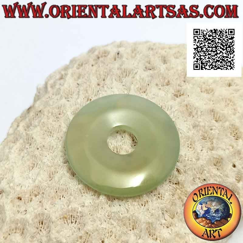 Colgante disco / donut en Serpentine Jade (New Jade) 30 mm. Ø (cable incluido)