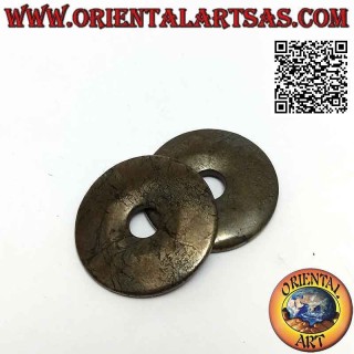 Colgante de disco / donut de pirita de 35 mm. Ø (cable incluido)